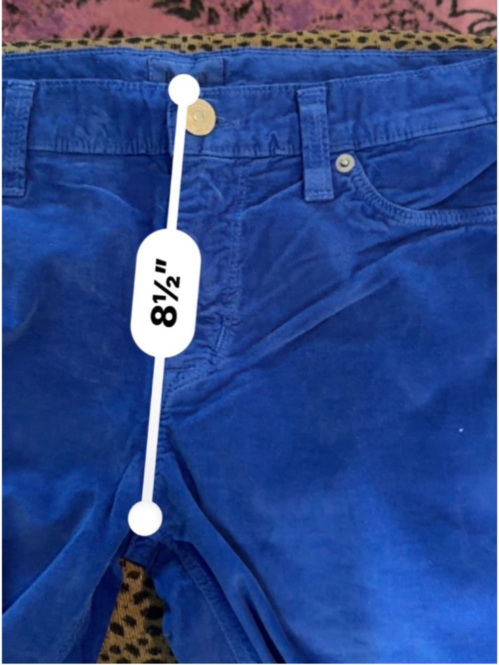 💙 Hudson Velvet Skinny Jeans Electric Blue Size 28 Statement Pants - Picture 8 of 9